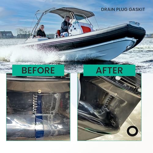 Image of 15 Pcs Tohatsu Lower Unit Drain Plug Gasket 332-60006-1, Lube Drain Screw Washer Replacement for Tohatsu 332600060M /332600060 Boat Drain Plug, Mallor 9-60103 332600060, Mercury 27-95220 332600061M