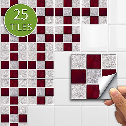 Alwayspon 25 Pcs Self-Adhesive Tile Transfer For Home Decor, Peel And Stick Tile Decal, Water-Proof Backsplash Wall Tile Sticker For Kitchen Bathroom, 4X4Inch #TOP1