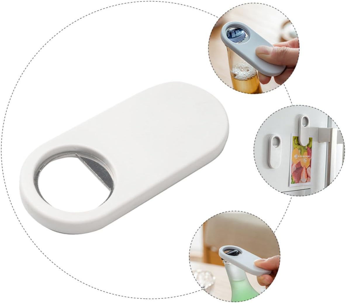 Creative Multi-functional Bottle Opener with Magnetic Fridge Attachment Portable White Kitchen Gadget for Beer Soda and Wine Bottles for Home Bar and Party Use image 5