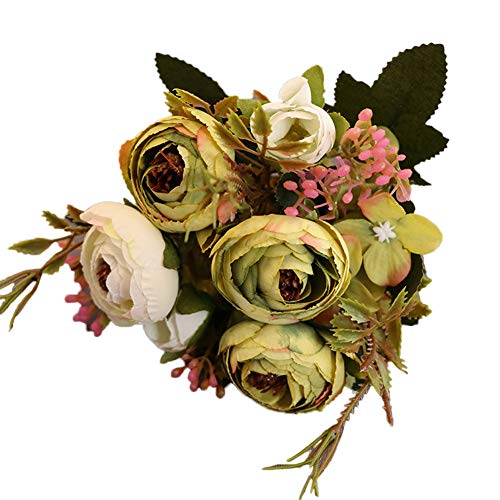Pokyr25eb Artificial Flower Fleur Artificielle Camélia Artificielle Pour Maison Jardin Mariage Décoration Vert