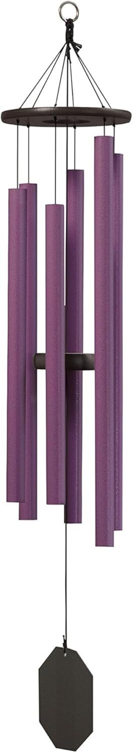 49" Canterbury Bells Wind Chime - Amish Handcrafted, Purple, 62" L x 1.5" W x 49" H