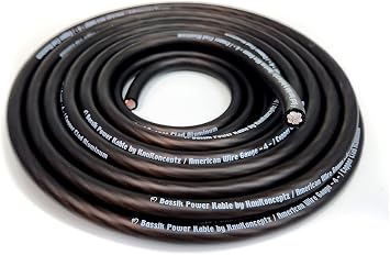 KnuKonceptz Bassik 4 Gauge Black Power/Ground Wire Cable - 40 Feet