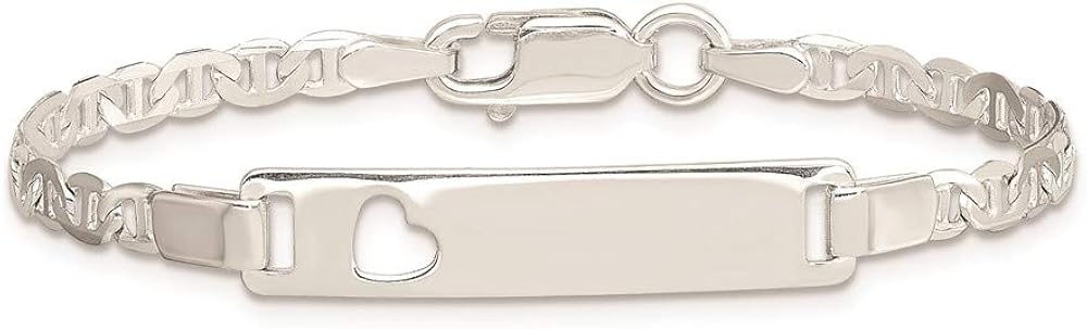 925 Sterling Silver Baby Id Cut Out Heart Bracelet 5.5 Inch Love Fine Jewelry For Women Gifts For Her : ICE CARATS: Clothing, Shoes & Jewelry