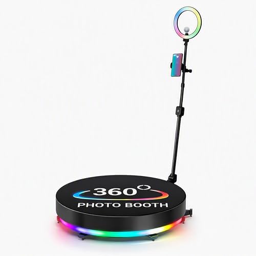 360 Photo Booth 80 cm Motorised Rotating Platform with RGB LED Lighting