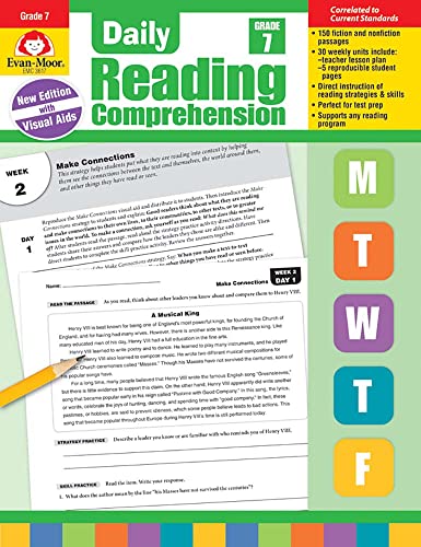 450+ Free Printable Worksheets for Kids 21 Evan-Moor Daily Reading Comprehension, Grade 7 - Homeschooling & Classroom Resource Workbook, Reproducible Worksheets, Teaching Edition, Fiction and Nonfiction, Lesson Plans, Test Prep