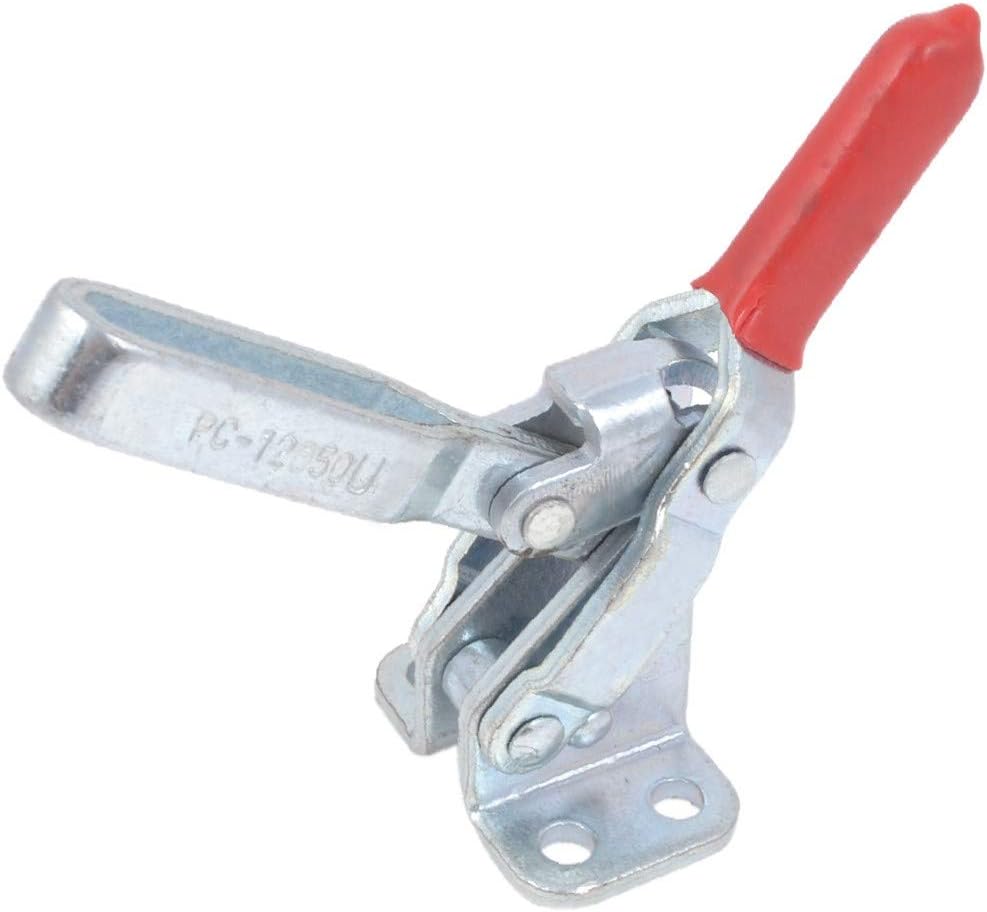 X-DREE Quick Holding Red Handle U Shaped Bar Fangle Base Vertical Type Toggle Clamp 90Kg 200 Lbs PC 12050U( rapido a manubrio rosso a forma di U Impugnatura tipo verticale base a morsetto 90Kg 200 lib