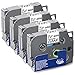 Produktbild UniPlus 4x Kompatible Schriftband als Ersatz für Brother Tze-131 TZe131 TZ-131 Schwarz auf Transparent 12mm 0.47 TZE Etikett für Brother PT 1010 H105 H100LB 1000 D400 E100 H101C D210 H107B