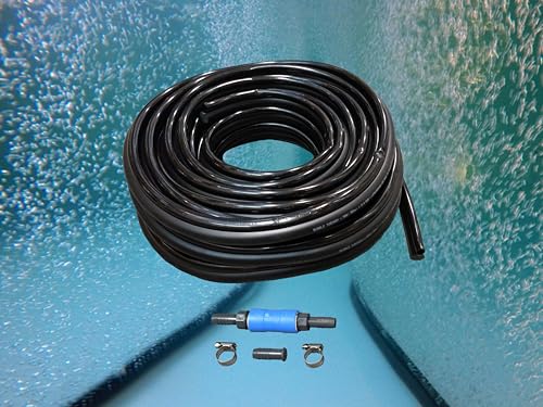 BUBBLE TUBING (½ in Fine Bubble self-Sinking Diffuser Airline for Pond & Water Garden Aeration | High Oxygen Transfer, aerates and de-ICES Ponds, Easy Installation (50')