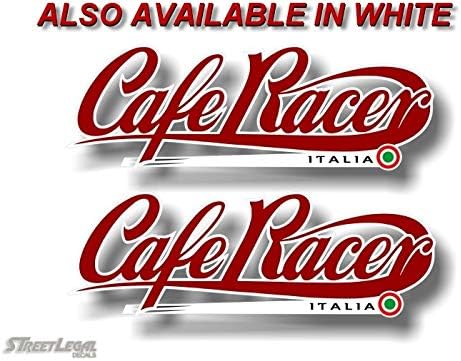 Miniatura 7 de 2Cafe Racer Italia 9" vinilo calcomanías Motor de Triumph Clubman Bares calcomanía pegatinas, Blanco