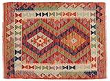 RUG PRINCE Afghan Maimana Kelim Tapis tissé à la main Multicolore géométrique 80 x 120 cm