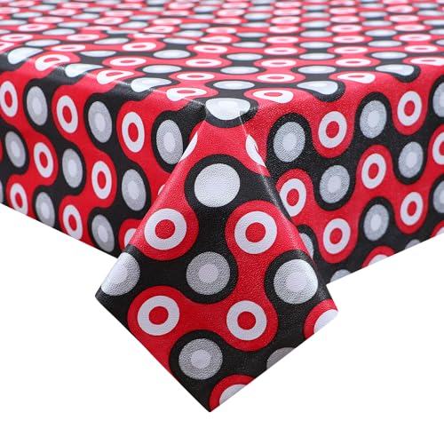 Image of Dakshya Industirs PVC Waterproof Table Cover 36x54 Inch Floral Printed Center Table Cover Washable Plastic Table Sheet Oilproof Dining Table Cover for Coffee Table Living Room Home (Modern Petal)