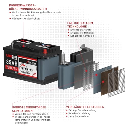 Autobatterie 62 Ah Langzeit mit 550A Kaltstartstrom