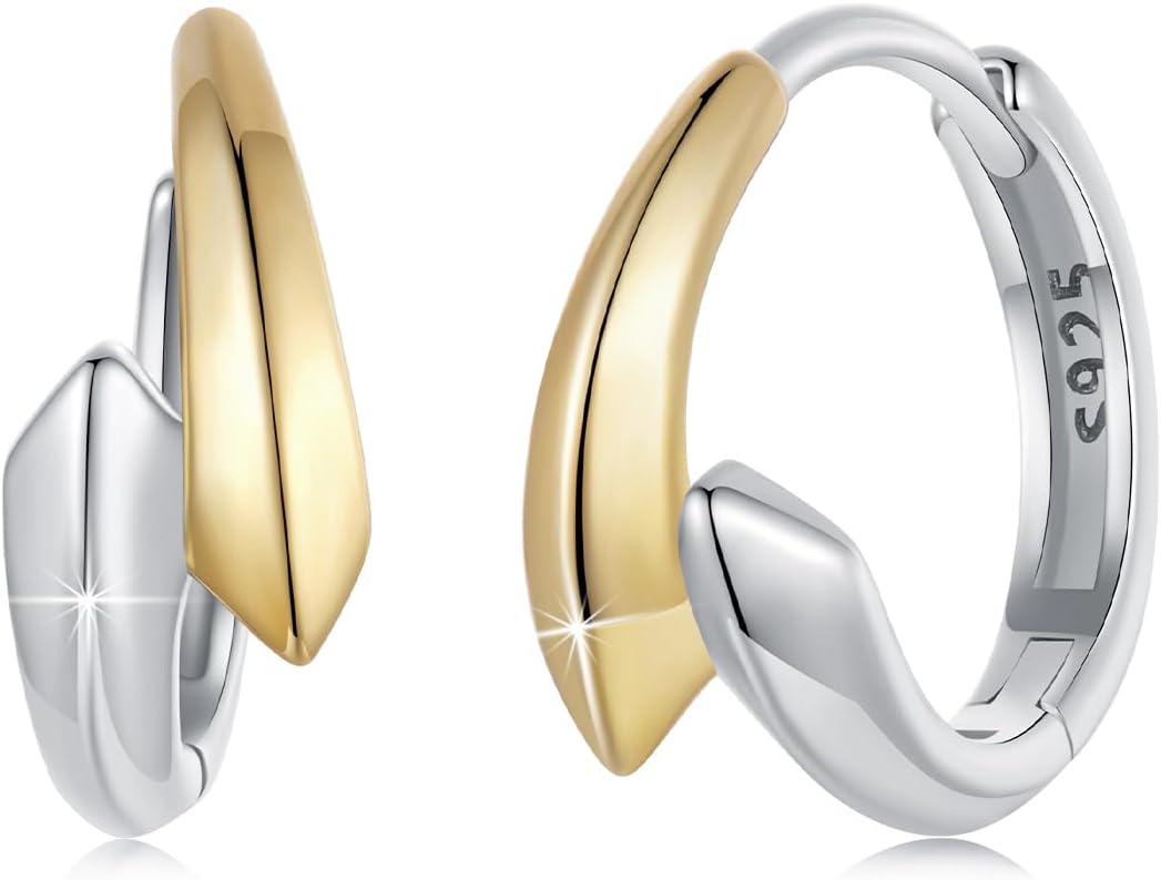 MUNDELL 925 Sterling Silver Classic Starlight Hoop Earrings Double Stars Hypoallergenic Earrings Ear Buckles for Women Fine Jewelry