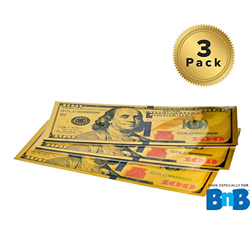 3 Premium Bookmarks For,Gold $100 Bills - High Quality Thick Book-Mark To Promote Reading With One Hundred Dollar Usa Bank Note Design - Great Prize For Classrooms, Book Clubs, Libraries (3 Pack) #TOP2