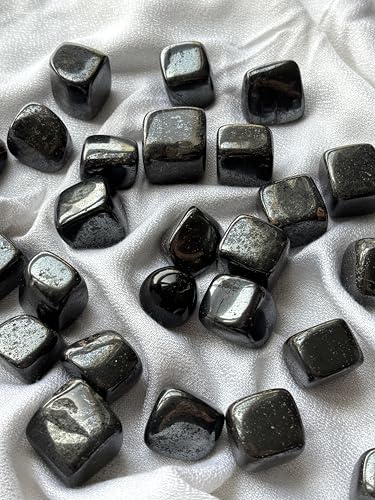 Image of Tumbled Stones, Natural Crystal Healing Stones, Home Office Decor, Aquarium Decorative Pebbles, Vase Fillers (Hematite, 200)