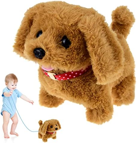 Toy Dogs for 1-6 Year Old Walking Dog Toys for Kid Toy Puppy Dog Musical Dog Toy Gifts Age 2 3 4 5 Plush Doys Toy for Boys Baby Girls Birthday Gift Present 2 3 4 5 Year Old (yellow)