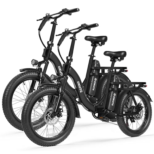 Elecby 1200W Peak Folding Electric Bike for Adults 28MPH 48V 10.4Ah Removable Battery 55-Mile Range 20x3 Fat Tire Step-Thru Ebike with Basket 7-Speed Commuter E-Bike Black Classic