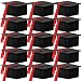 100 Pieces Graduation Cap Shaped Gift Box Grad Cap Candy Sugar Chocolate Box with Tassel for Graduation Party Favor Accessories (Red, 100 Pieces)
