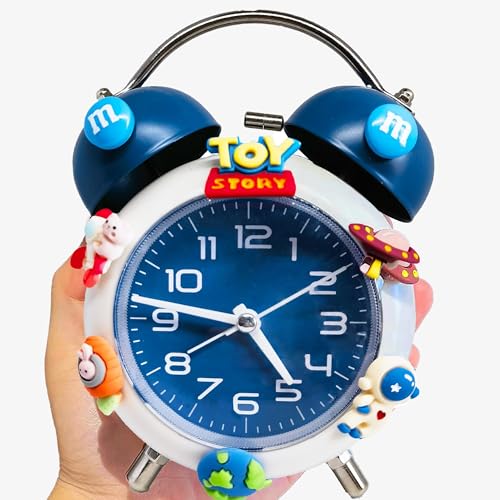 HYLING Alarm Clock for Kids, Analog Clock for Kids, Alarm Clocks for Bedrooms Heavy Sleepers with DIY Astronaut Sticker Accessories for 5-16 Year Old Boys Gifts (Blue)