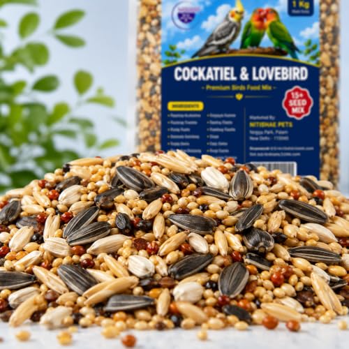 Image of Nitishree Premium Mix Seeds for Lovebird & Cocktail Bird Food, 4 kg | For Cockatiel & Lovebird