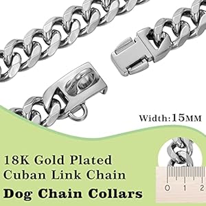 Stainless-Steel-Silver-Gold-Dog-Collars-with-Safety-Buckle-Lock18K-Cuban-Link-Chain-Training-Collar15MM-Strong-Dog-Necklace-Heavy-Duty-Chew-Proof-for-Small-Medium-Large-Dog - Cucciolini Doodles Stainless-Steel-Silver-Gold-Dog-Collars-with-Safety-Buckle-Lock18K-Cuban-Link-Chain-Training-Collar15MM-Strong-Dog-Necklace-Heavy-Duty-Chew-Proof-for-Small-Medium-Large-Dog