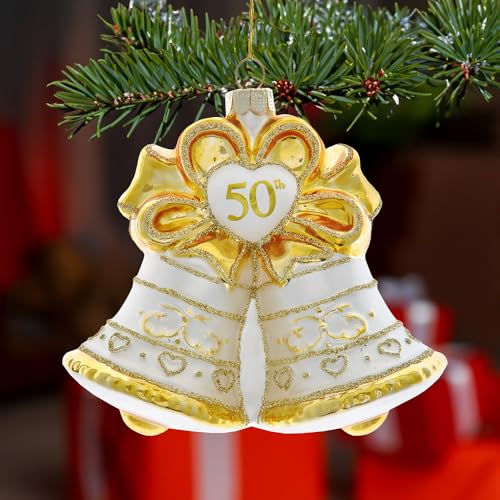 Kurt S. Adler NBX0107 Kurt Adler 4-Inch Noble Gems™ Glass 50Th Anniversary Bell Ornament thumb #1