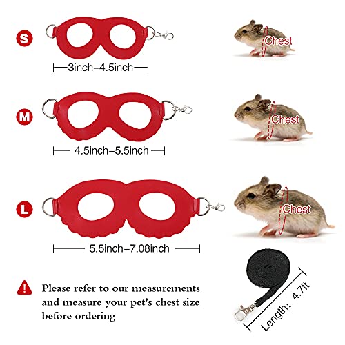2 Pieces Guinea Pig Harness And Leash, Comfort Soft Leather Rat Hamster Harness Set, 3 Sizes Breathable Ferret Harness Collar Vest For Guinea Pigs, Chinchilla, Hamster, Squirrel, Small Pet Animal #TOP1