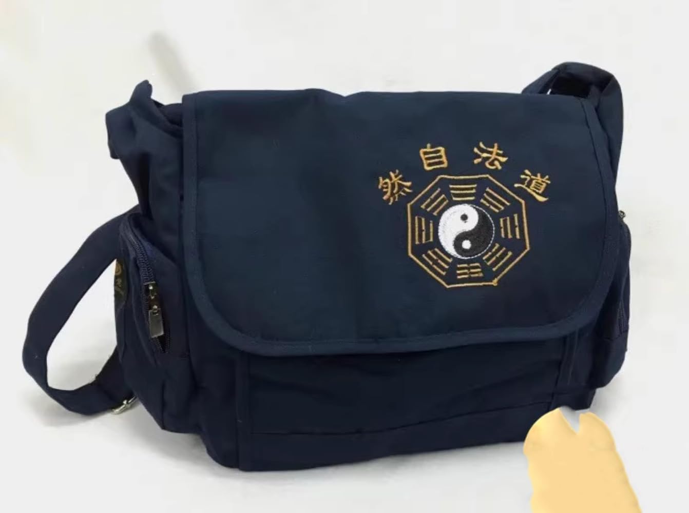 Taoist Supplies Tai Chi Bagua Bag Leisure Bag Canvas Bag High End Temperament, Blue