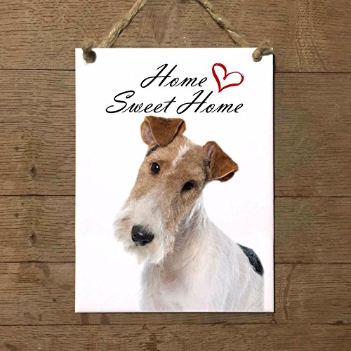 FOX TERRIER Mod 3 Home Sweet Home Plaque en céramique pour carrelage