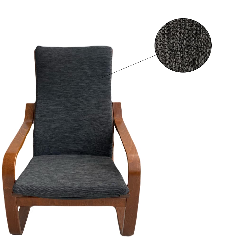 Dorian Home Kissenbezug für Poang-Sessel, aus elastischer Stricktechnik, praktischer Bezug, maschinenwaschbar, bügelfrei (Grau Meliert)