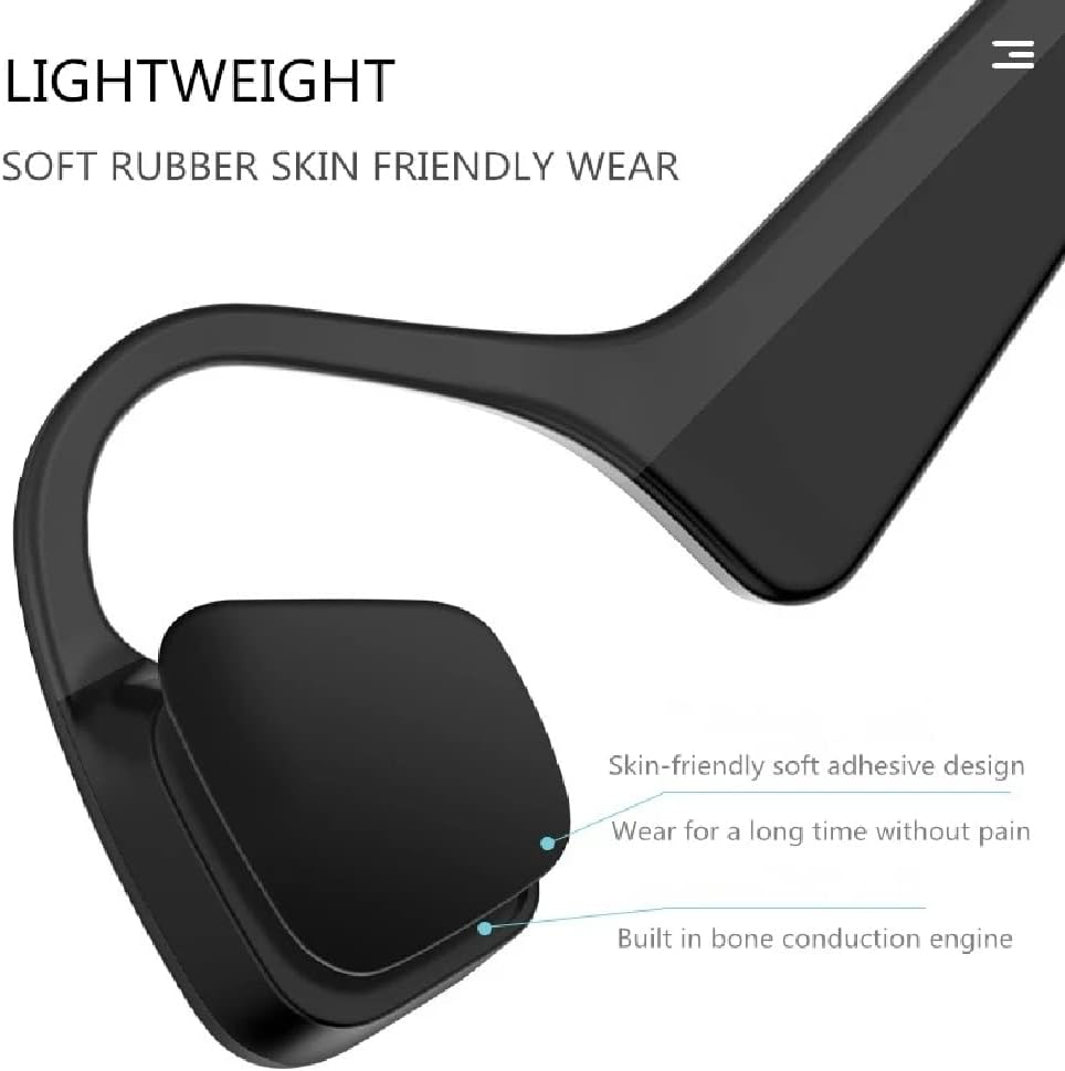 Open-Ear Bluetooth5.2 Bone Conduction Sport Headphones, Wireless Air Conduction Earphones with Built-in Mic, HD Call Noise Reduction, for Running and Workouts,Black