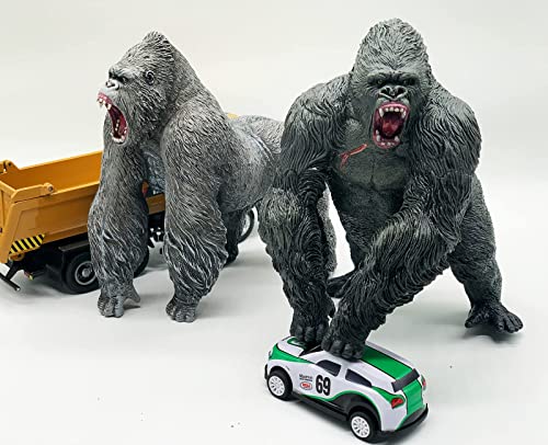 Gorilla King Kong Toys With Realistic Rock Action Figure Rampage Gorilla Fight Mode Gorilla Ape Solid Wild Animal Figurines For Role Playing Story Telling Toy And Birthday For Kids #TOP7