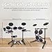 VANPHY Electric Drum Set Electronic Drum Set for Beginner Electric Drums with Quiet Mesh Pads 20 Drum Set 350 Sounds 2 Pedals Bluetooth Sticks Drum Stool Headphone 6.35mm Audio Cable（Purple）