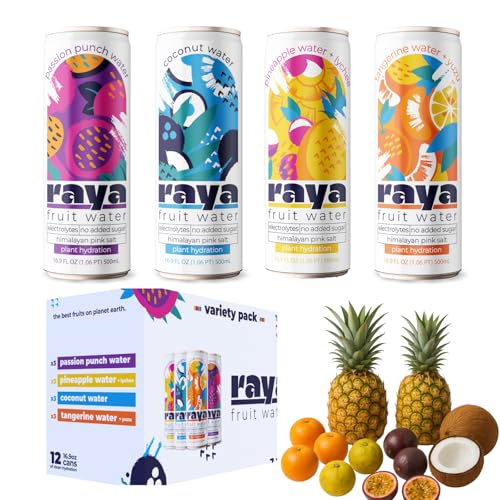 Raya Fruit Water, Variety Pack, 16.9 fl oz (12-Pack) –