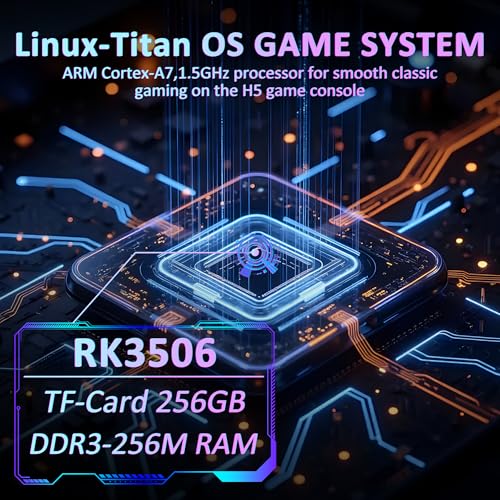 Image of H5 Retro Gaming Console, 5.0 Inch IPS HD Screen Handheld Game Console, 256GB TF Card Build-in 40000+ Classic Games, Portable Video Arcade Support 34+ Emulators with 4000mAh Battery, Black
