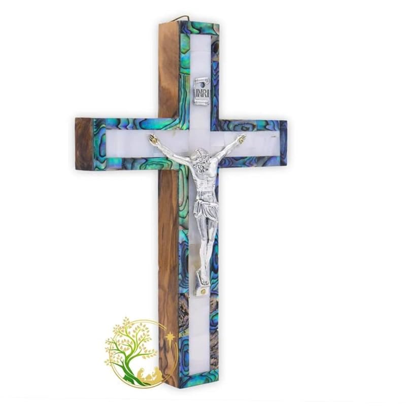 Mother of Pearl wall Crucifix Holy wall Crucifix Catholic
