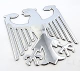German Eagle Chrome Finish Decal Emblem 3D Sticker car Bike 2.5' Flexible