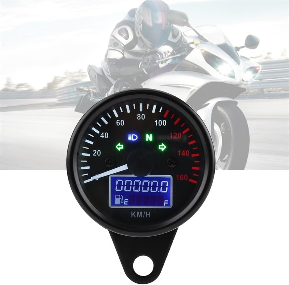 Motorcycle Odometer Gauge 160KM/H Tachometer Universal 0~160KM/H Motorcycle Digital Tachometer Tachometer Speed Gauge Retro Black Tachometer