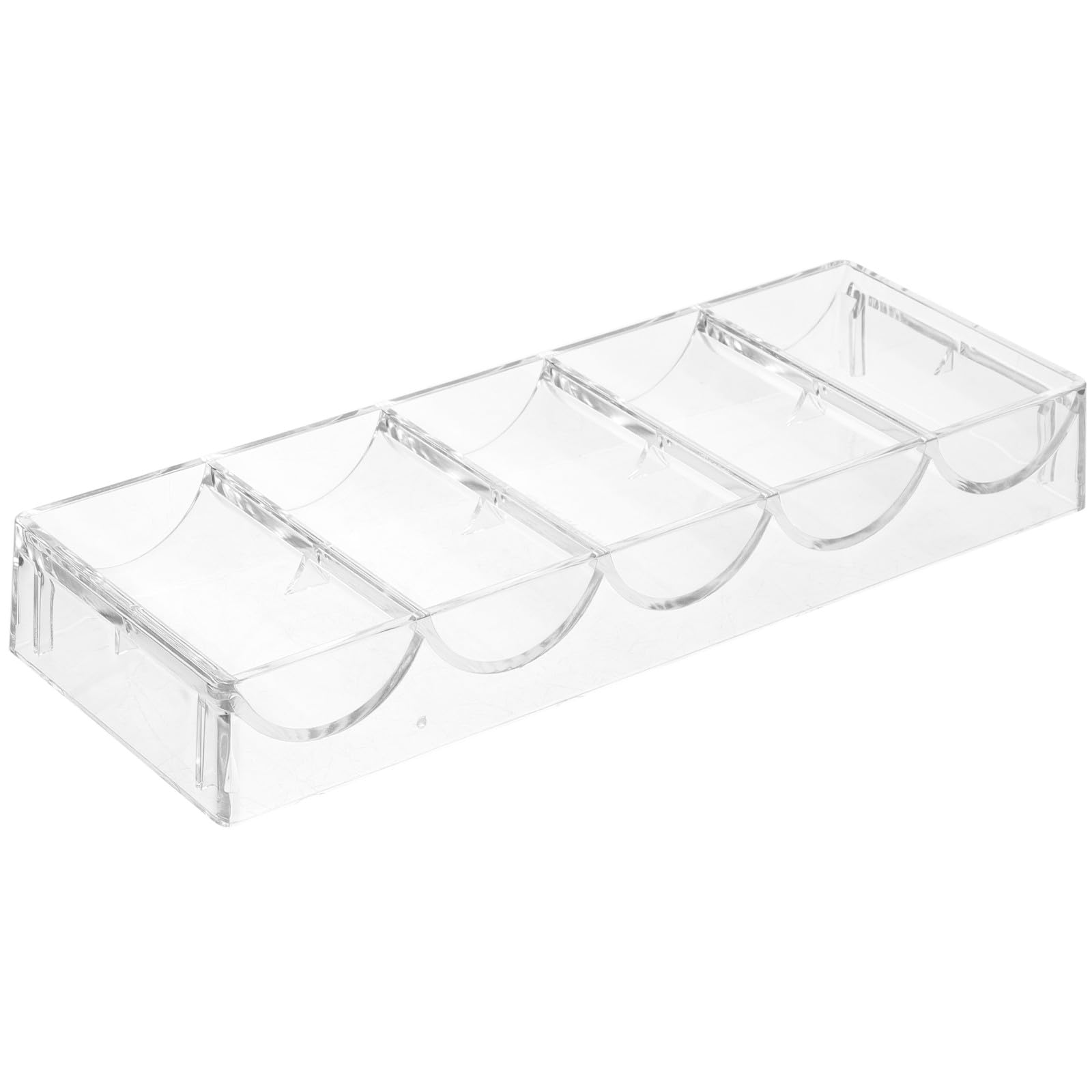 Gatuida Caja Transparente de Acrílico Resistente 5 Compartimentos para Almacenamiento de Fichas de Póquer, Diseño Portátil y Gran Capacidad para Texas Poker