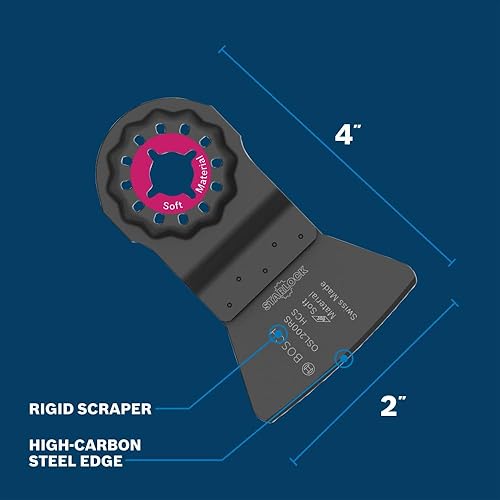 Miniatura 3 de BOSCH OSL200RS Starlock - Cuchilla de rascador rígida de acero de alto carbono para eliminar selladores resistentes, adhesivos, pintura (1 pieza),