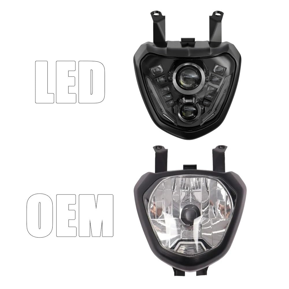 Motocykl Head Light Pasuje do MT-07 FZ-07 FZ07 2014-2017 reflektor motocyklowy lampa H4 żarówka w/reflektor DRLLED reflektor