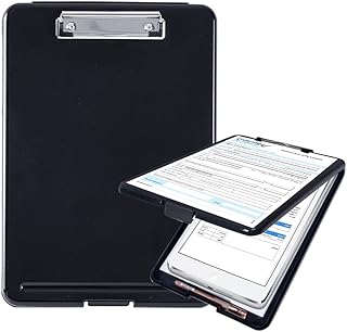 Clipboard with Storage, FOME Plastic Storage Clipboard with Low Profile Clip Teacher Folder Clipboard Case High-Capacity Nursing Clipboards Letter Size Waterproof Smooth Writing for School Work