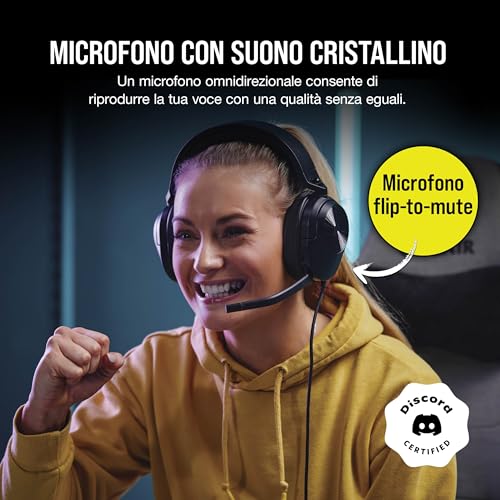 Corsair HS55 SURROUND Leggera Cuffia da Gioco Cablata Multipiattaforma - Dolby 7.1 Suono Surround - Compatibile con iCUE - PC, Mac, PS5, PS4, Xbox, Nintendo Switch, Mobile - Carbonio - Immagine 2