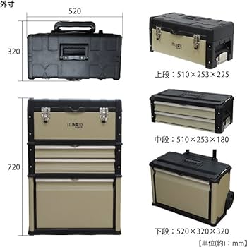Amazon.co.jp: ミナトワークス 4段 移動型 ツールボックス TB