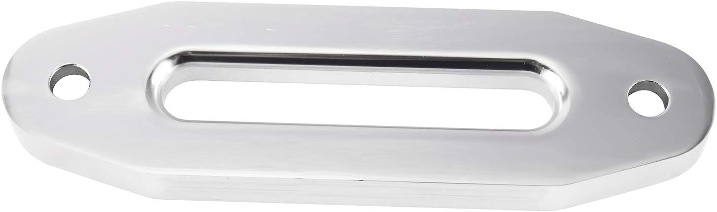 6" Billet Polished Aluminum Hawse Fairlead Load Capacity 3500-5500 LBs with Mounting Hardware for Synthetic Winch Rope (Silver, 6")