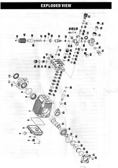 Exploded view diagram of the CANPUMP CE 3648 G pump