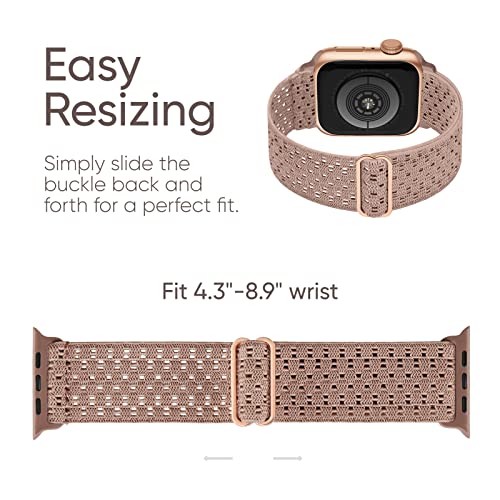 Image of 4 Pack Stretchy Solo Loop Compatible with Apple Watch Bands 38mm 40mm 41mm 42mm 44mm 45mm 46mm 49mm Women Men, Sport Nylon Elastic Straps Wristbands for iWatch Series 11 10 9 8 7 6 5 4 11 Ultra /SE 3 2
