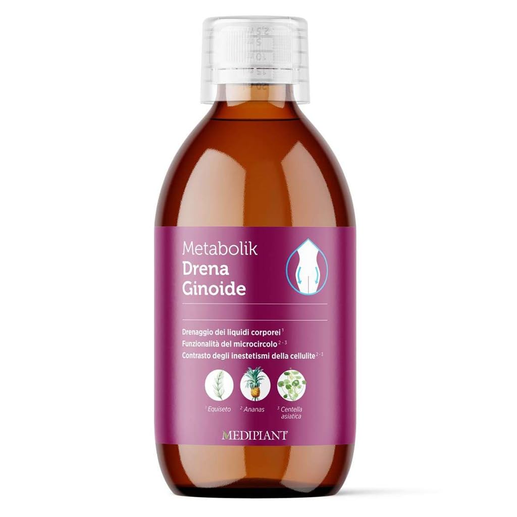 Metabolik Drena Ginoide gusto Ananas 500 ml - favorisce il drenaggio dei liquidi corporei, migliora la funzionalità del microcircolo e contrasta gli inestetismi della cellulite