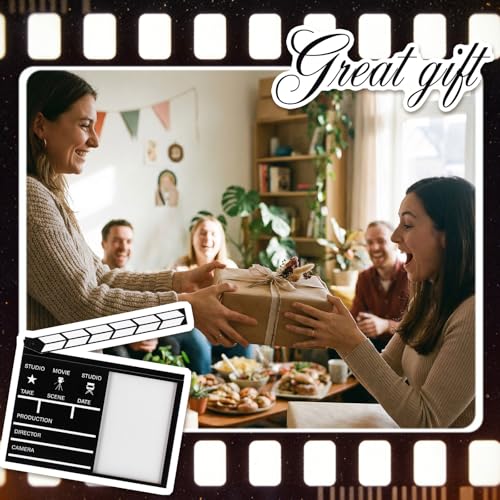 Image of AceOrbit 3 Pcs Movie Clapboard Picture Frame Vintage Wood Photo Frame Fit 4 x 6 Inch Picture with Clear Acrylic Cool Handicrafts Tabletop or Wall Mounting for Display for Farmhouse Home Decor