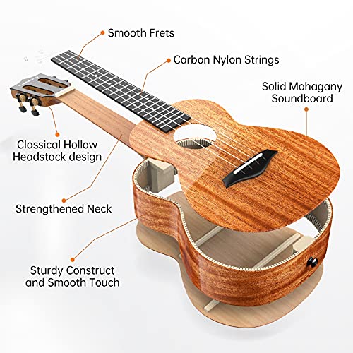 Lankro Ukulélé soprano en acajou massif de 21 » pour débutants, ukulélé professionnel pour adultes, enfants, instruments… - Les Beatles, Paul McCartney, John Lennon, RIngo Starr, George Harrison Lankro Ukulélé soprano en acajou massif de 21'' pour débutants, ukulélé professionnel pour adultes, enfants, instruments… – Image 5